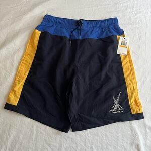 Nautica Swim Trunks Color Block Lined Shorts Size Small NWT